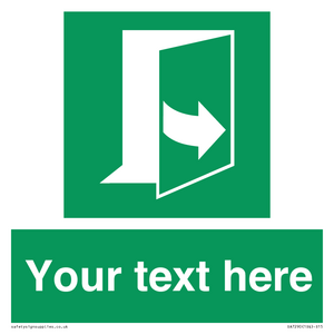 Custom sign safe condition door opens pulling left hand side